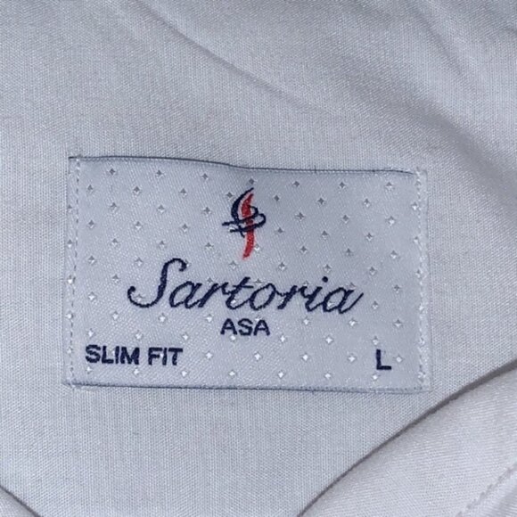 Sartoria Asa man white button down slim fit dress shirt size Large - Picture 7 of 11